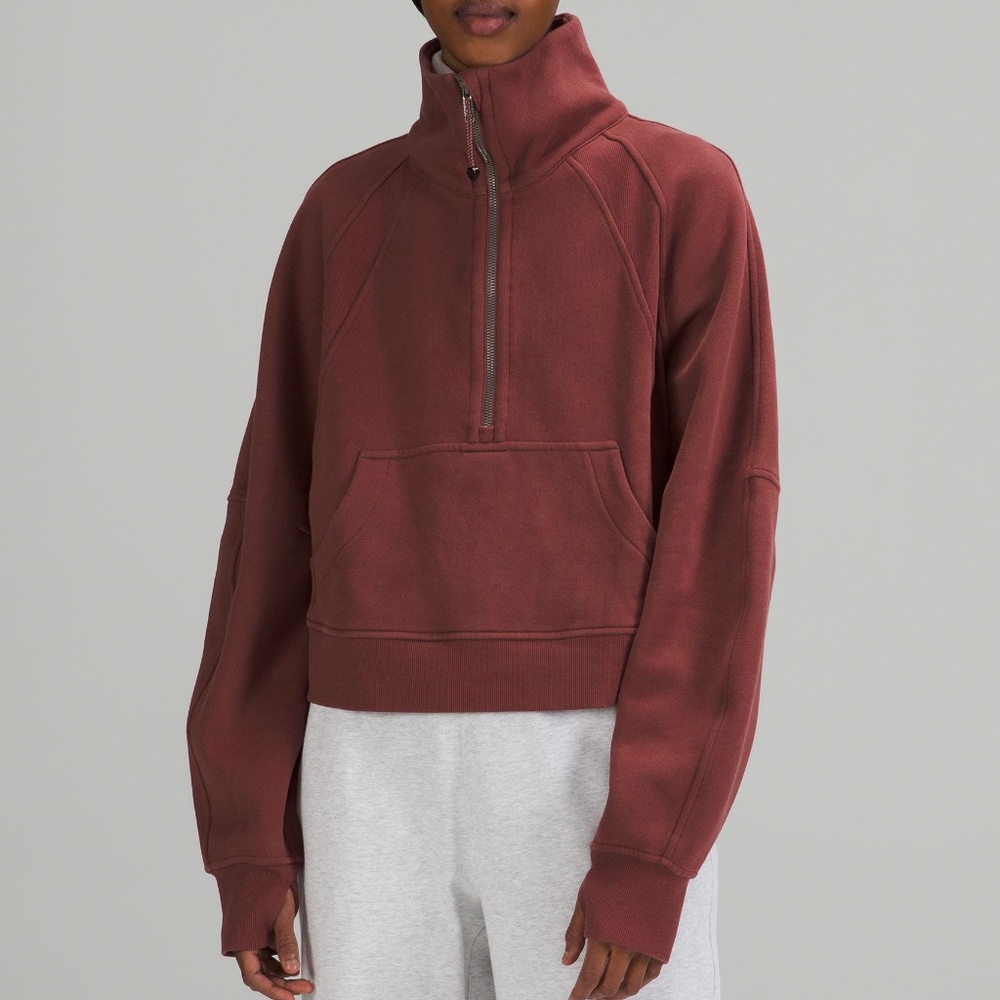 SCUBA OVERSIZED FUNNEL NECK HALF-ZIP Smoky Red M/L